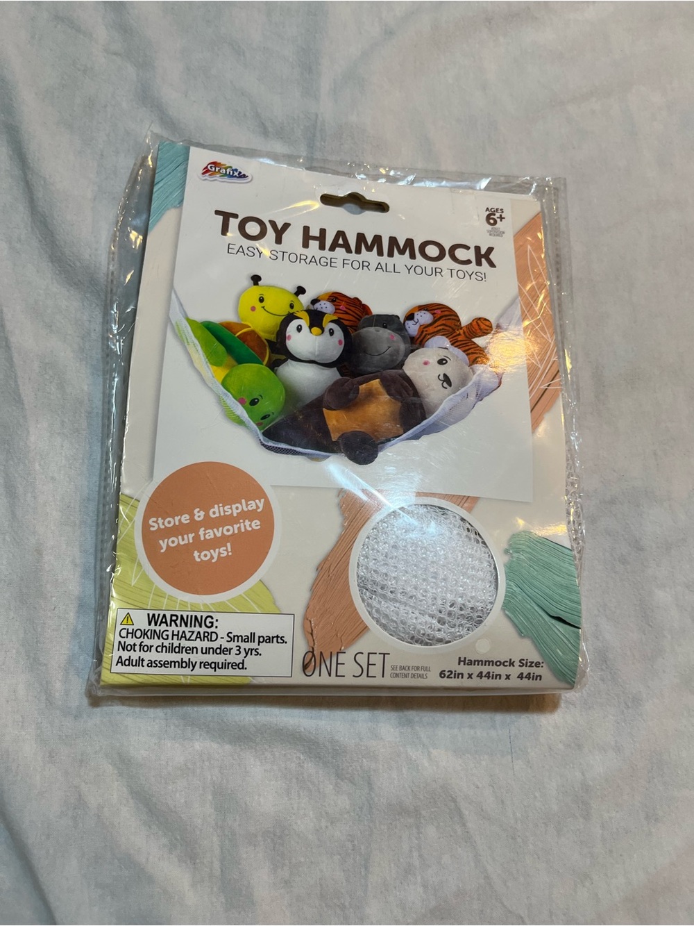 Toy Hammock - Multi-Color Plush Toy Storage